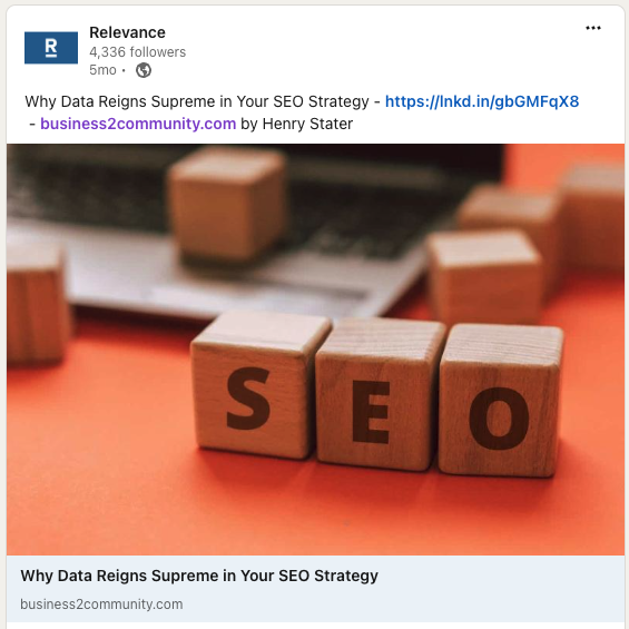 an example of an earned media mention shared on linkedin